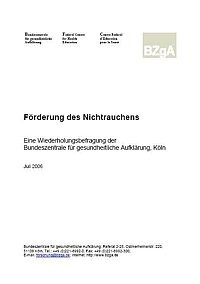 Titelblatt "Förderung des Nichtrauchens"