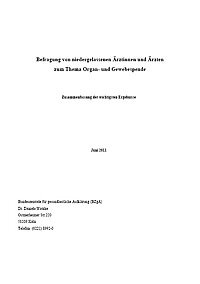 Titelseite der Studie: Befragung von niedergelassenen Ärztinnen und Ärzten  zum Thema Organ- und Gewebespende 