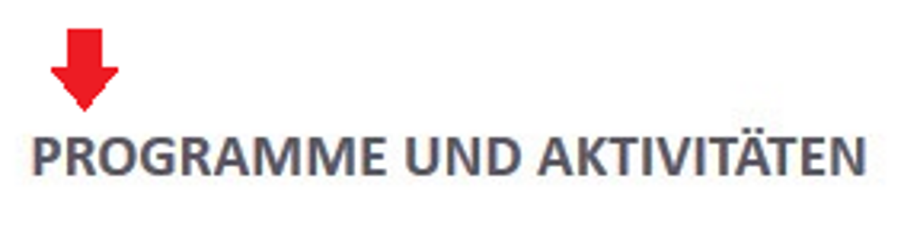 Screenhot bzga.de - Ausschnitt mit Rubriküberschirft "Programme und Aktivitäten"