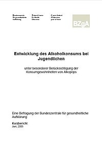 Titelbild "Entwicklung des Alkoholkonsums bei Jugendlichen"