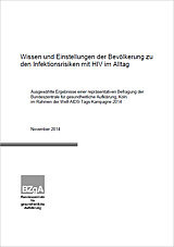 Titelseite der Studie: Wissen und Einstellungen der Bevölkerung zu den Infektionsrisiken mit HIV im Alltag im Rahmen der Welt-Aids-Tag-Kamapgne 2014