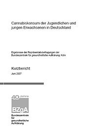 Titelblatt "Cannabiskonsum der Jugendlichen und jungen Erwachsenen in Deutschland"